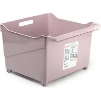 Forte Plastics Plasticforte opberg Trolley Container - roze - op wieltjes - L39 x B38 x H26 cm - kunststof - Opberg trolley