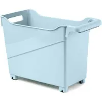 Forte Plastics Plasticforte opberg Trolley Container - ijsblauw - op wieltjes - L38 x B18 x H26 cm - kunststof - Opberg trolley