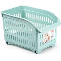 Forte Plastics Plasticforte opberg Trolley Container - mintgroen - op wieltjes - L30 x B18 x H19 cm - kunststof - Opberg trolley