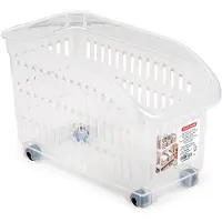Forte Plastics Plasticforte opberg Trolley Container - transparant - op wieltjes - L30 x B15 x H18 cm - kunststof - Opberg trolley