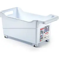 Forte Plastics Plasticforte opberg Trolley Container - wit - op wieltjes - L38 x B18 x H18 cm - kunststof - Opberg trolley
