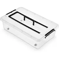 Merkloos Opbergbox Orplast - SimpleStore - 29 liter - rolbaar en hendel (onder-bed-opslag)