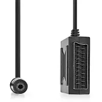 Nedis SCART-Kabel - SCART Male - SCART Female / 3,5 mm Female - Vernikkeld - 480p - 0.20 m - Rond - PVC - Zwart - Doos