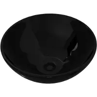 vidaXL Wasbak, keramiek, rond, zwart 325 mm