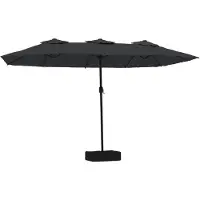 vidaXL Parasol dubbel dak 449x265 cm zwart