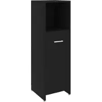 vidaXL Badkamerkast 30x30x95 cm bewerkt hout zwart