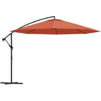vidaXL Zweefparasol met stalen paal 350 cm terracottakleurig