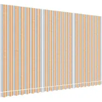vidaXL Vervangingsdoek voor luifel 5x3 m polyester oranje en blauw