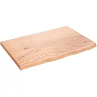 vidaXL Wandschap 60x40x2 cm behandeld massief eikenhout lichtbruin