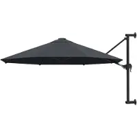 vidaXL Wandparasol met metalen paal 300 cm antraciet