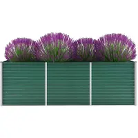 vidaXL Plantenbak verhoogd 240x80x77 cm gegalvaniseerd staal groen