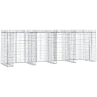 vidaXL Schanskorf voor vuilnisbak 350x91x120 cm gegalvaniseerd ijzer