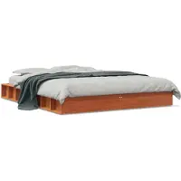 vidaXL Bedframe zonder matras massief grenenhout wasbruin 150x200 cm