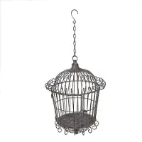 Clayre & Eef Vogelkooi decoratie Ø 36x47 cm grijs ijzer
