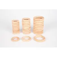 TickiT , natuurlijke houten ringen, groot, 0,8 rok/roky, hout, hout