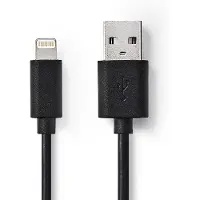Nedis Lightning Kabel Fresh Green Charge Usb 2.0 - Apple Lightning 8-pins 1m Zwart