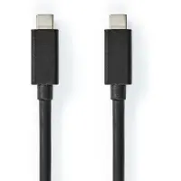 Ginza.se USB-kabel | USB 3.2 Gen 2x2 | USB-C-aansluiting - USB-C plug | 100 W | 4K@60Hz | 20 Gbps | Vernikkeld | 1,00 m | Rond | PVC | Zwart | Doosje
