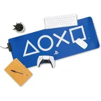 Paladone PlayStation Light Up Desk Mat - Officieel gelicentieerde toetsenbord- & muismat voor kantoor, lichtgevende grote muismat voor gaming set up -