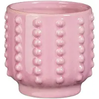 Mica Decorations Bloempot Boaz - gebobbeld - roze - 13 x 14 cm