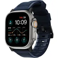 Nomad Rugged Strap Apple Watch (Ultra) 42mm / 44mm / 45mm / 49mm Atlantic Blue Connector Black - NM01295785