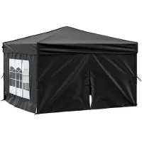 vidaXL - Partytent - inklapbaar - met - zijwanden - 3x3 - m - zwart