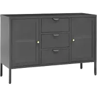 vidaXL Dressoir 105x35x70 cm staal en gehard glas antracietkleurig