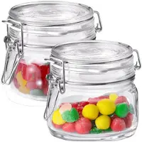 Bormioli Rocco 2x Luchtdichte potten transparant glas 500 ml - Weckpotten