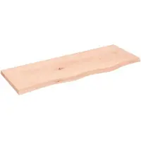 vidaXL Wandschap 80x30x2 cm onbehandeld massief eikenhout