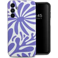 Selencia Vivid Backcover voor de Samsung Galaxy A15 (5G/4G) - Modern Bloom Sapphire Blue
