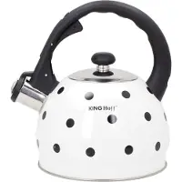 KINGHOFF 1050 - Fluitketel - 2 liter - Wit - stippel