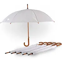 Merkloos 6x Paraplu kinderparaplu Diameter 102 cm Stevige paraplu wit regenaccessoires polyester Automatische