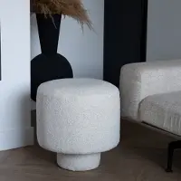 Giga Meubel Poef Avia Beige Bouclé 45cm