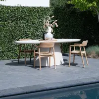 Giga Meubel Tuintafel Cleo Ovaal Beige 300cm