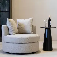 Giga Meubel Draaifauteuil Thony Rond Taupe