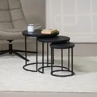 Giga Meubel Salontafel Kila Zwart Rond Set Van 3