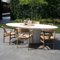 Giga Meubel Tuintafel Myrna Ovaal Wit 300cm