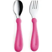 BABYJEM RVS Vork en lepel pink