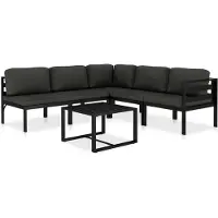 vidaXL 6-delige Loungeset met kussens aluminium antraciet