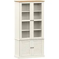vidaXL Vitrinekast VIGO 85x35x170 cm massief grenenhout wit