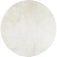 vidaXL Vloerkleed OVIEDO laagpolig Ø 120 cm crèmekleurig