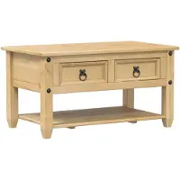 vidaXL Salontafel met lades Corona 85x50x45 cm massief grenenhout