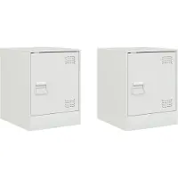 vidaXL Nachtkastjes 2 st 34,5x39x44 cm staal wit