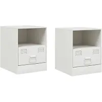 vidaXL Nachtkastjes 2 st 34,5x39x44 cm staal wit