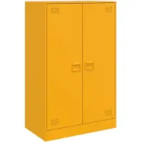 vidaXL Dressoir 67x39x107 cm staal mosterdgeel