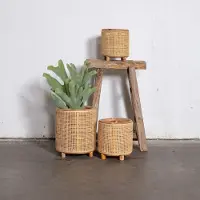Het Mandenhuys Kandelaar Dewi Webbing Naturel Ø17cm