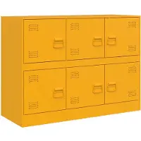 vidaXL Dressoir 99x39x73 cm staal mosterdgeel