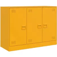 vidaXL Dressoir 99x39x73 cm staal mosterdgeel
