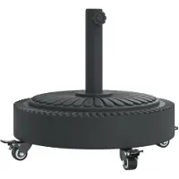 vidaXL Parasolvoet met wielen voor stok van Ø38 / 48 mm 27 kg rond
