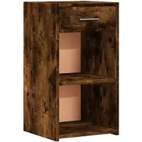 vidaXL Nachtkastje 35x34x65 cm bewerkt hout gerookt eikenkleurig