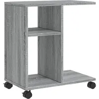 vidaXL Bijzettafel met wieltjes 50x30x55 cm hout grijs sonoma eiken